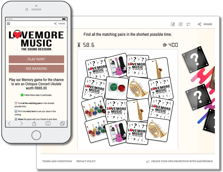 Customer retention strategy: branded mini game organized by Lovemore Music