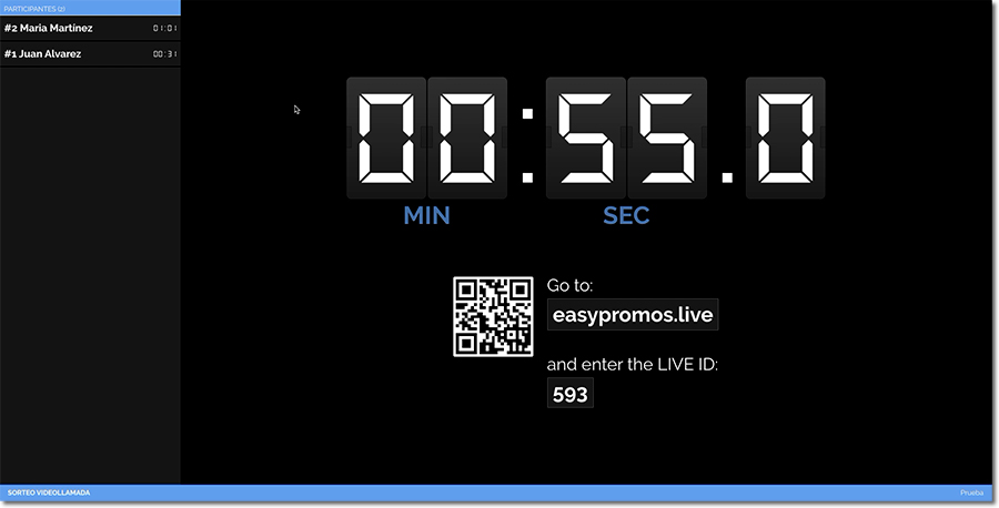 easypromos live giveaway in a video call