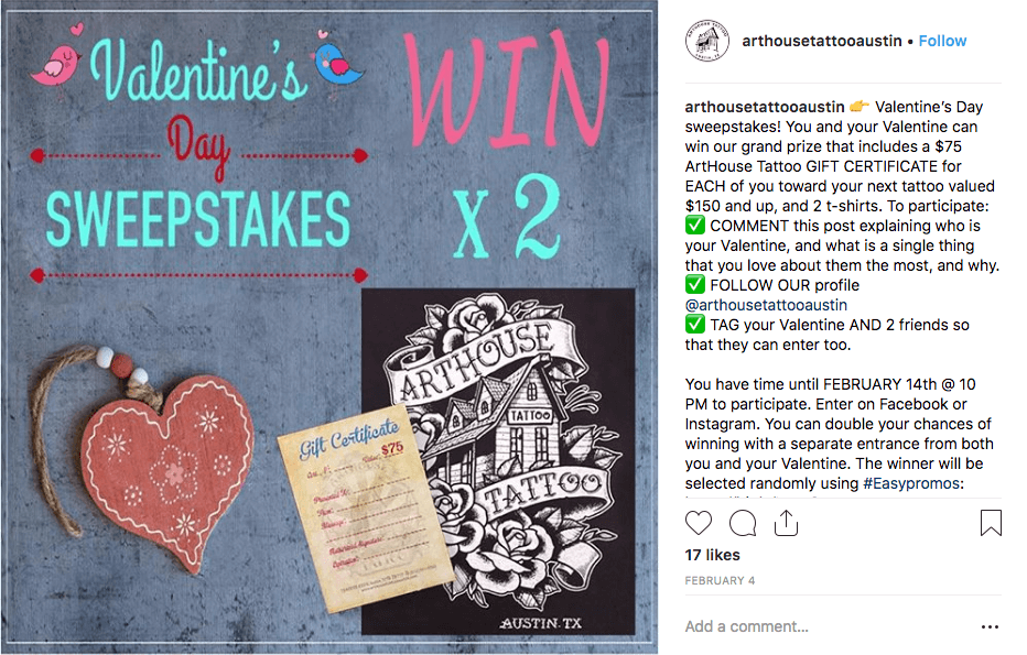 Valentine's Day social media contests