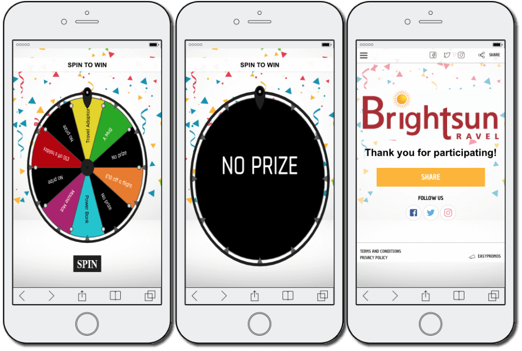 customer retention: brightsun spin the wheel