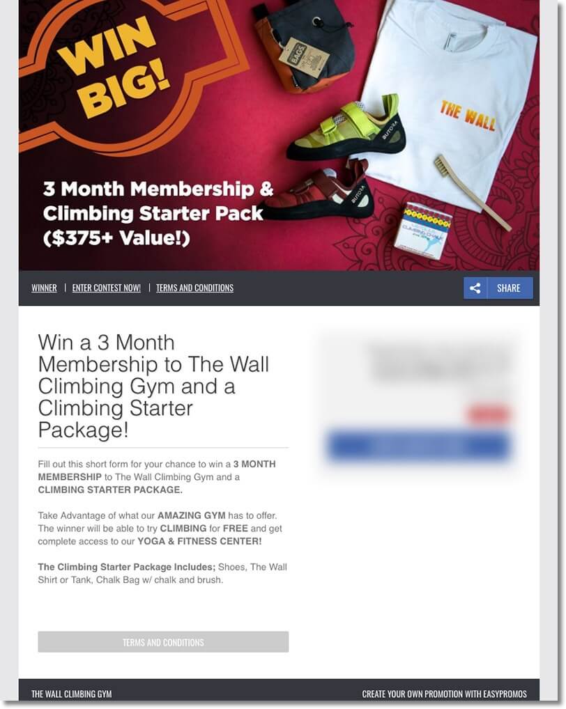 Sports fitness marketing giveaway