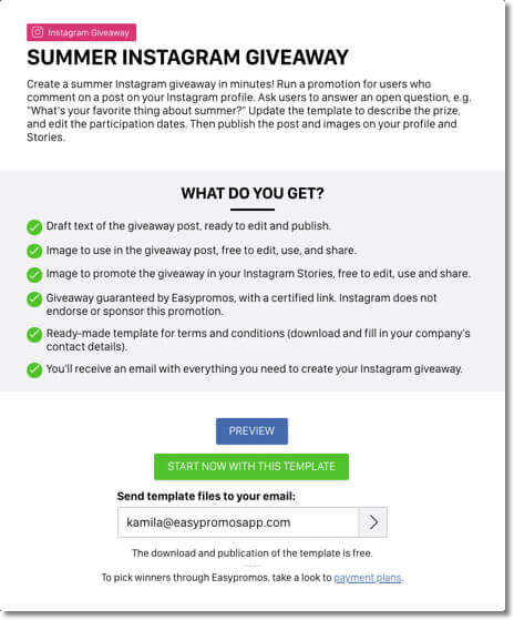 instagram giveaway template download