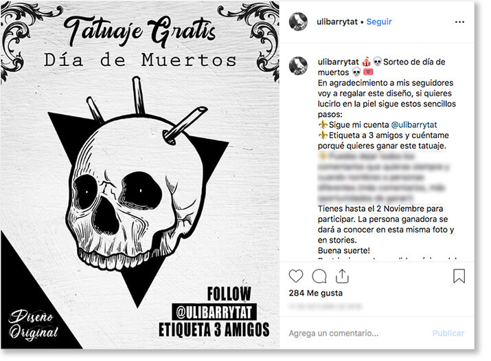 Day of the dead promotion idea. social media giveaway for day of the dead