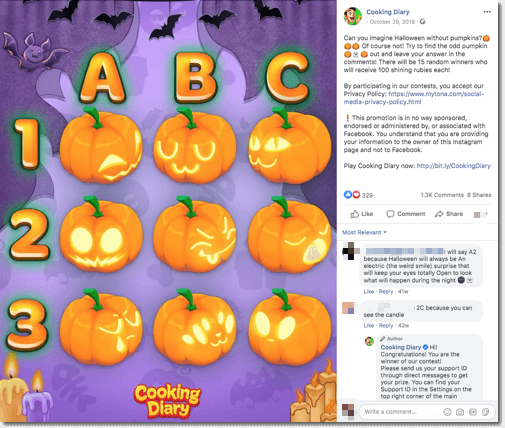facebook halloween giveaway ideas
