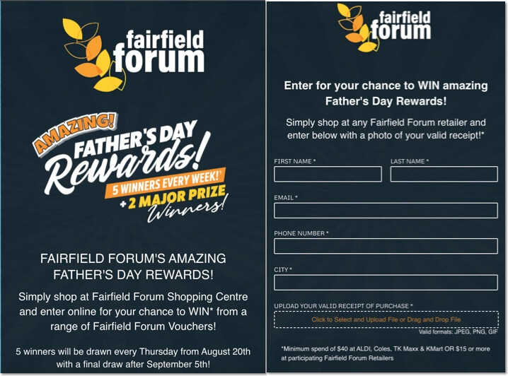 father's day entry form giveaway for brand recognition