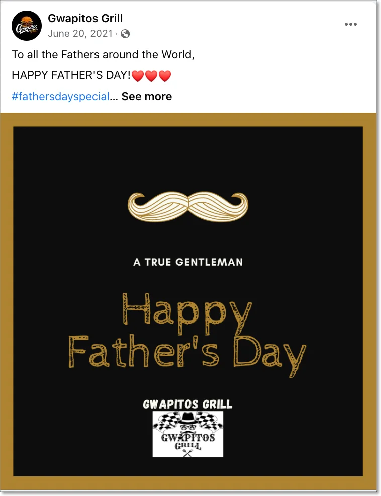 Father's Day Facebook post