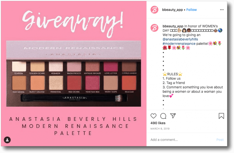 beauty sweepstakes on instagram celebrating womens day