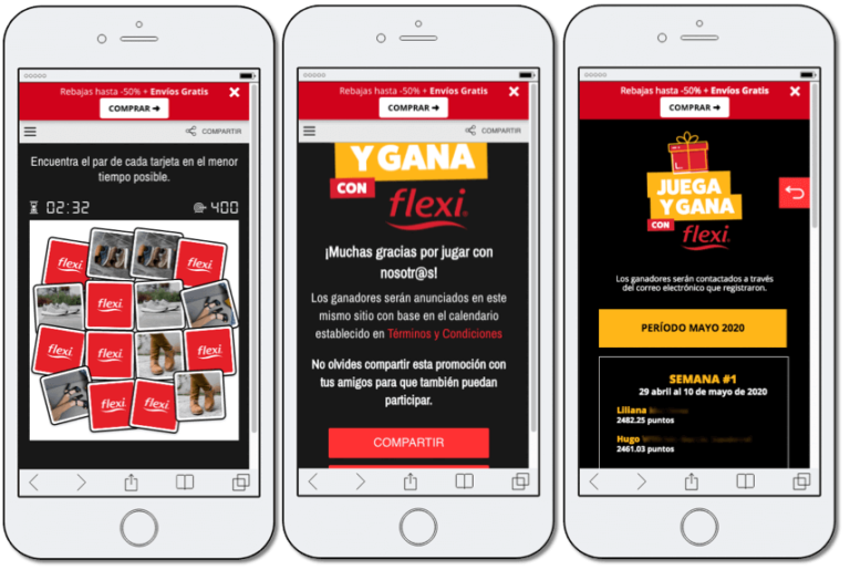 Screenshot's of the lead generation campaign by Flexi