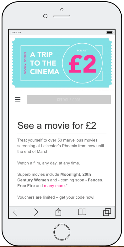 limited event coupons promote a film online