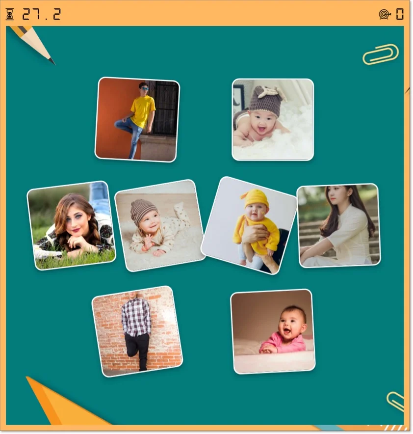 graduation party games online: match it game to connect baby pics with current pictures
