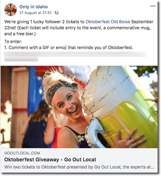 oktoberfest promotion: oktoberfest facebook giveaway