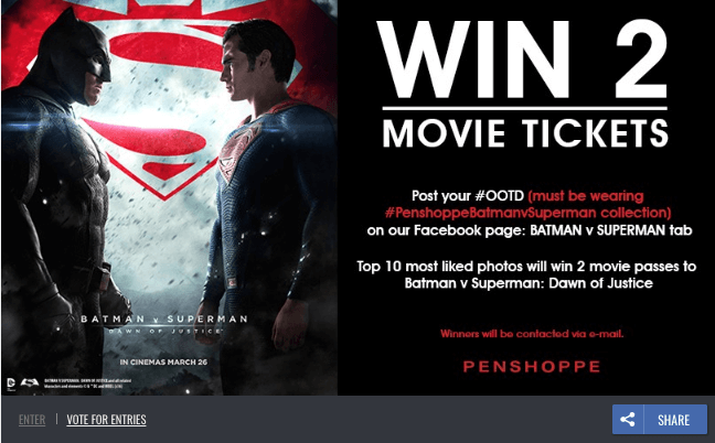 photo contest movie tickets promote a film online