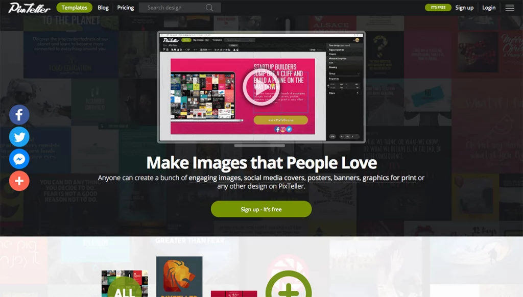 Image of PixTeller homepage