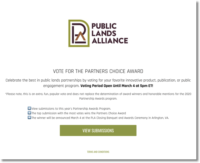 online awards public lands alliance