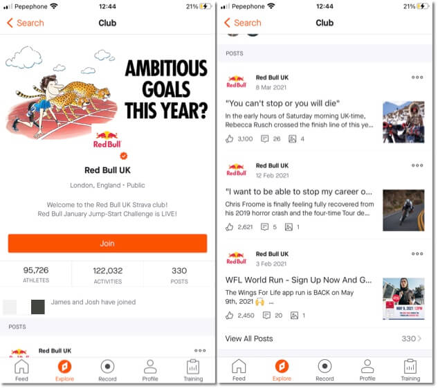 red bull strava, how to promote your online campaign and build community on other social media channels