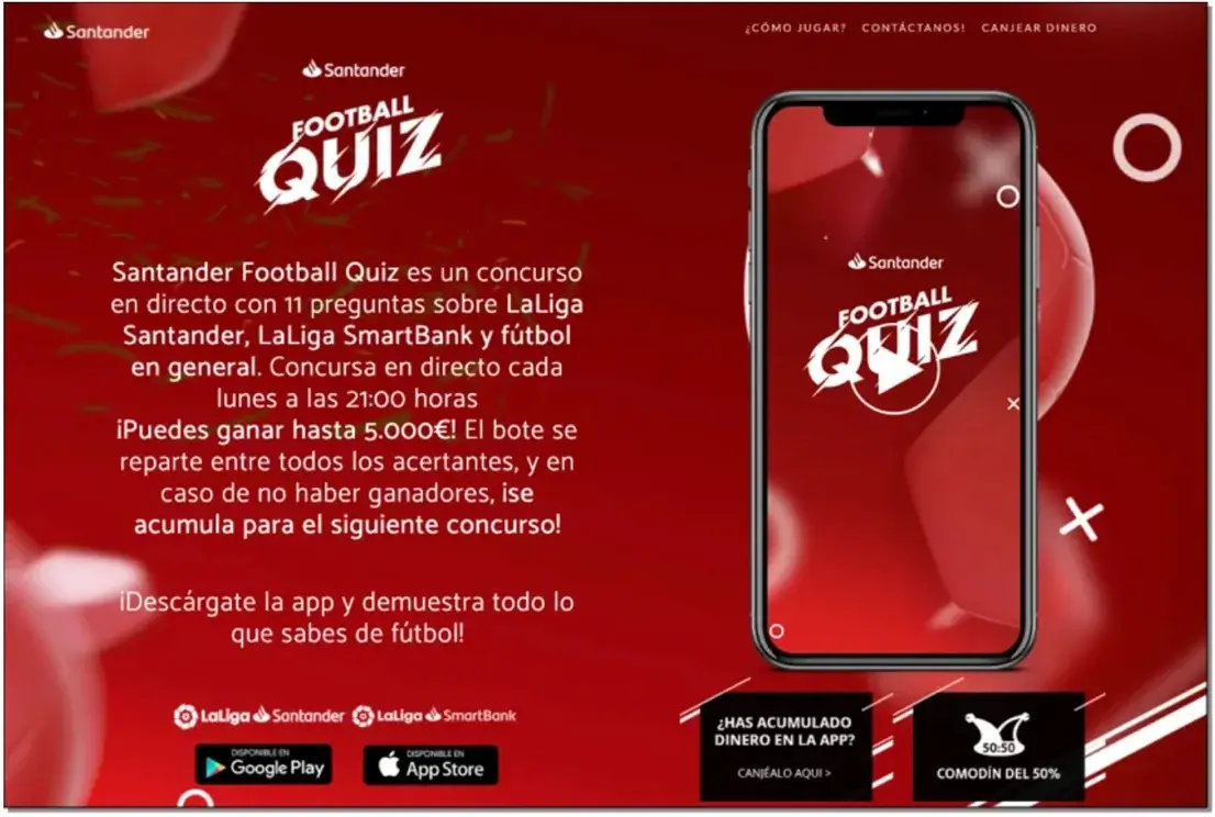 football quiz organized by bank santander