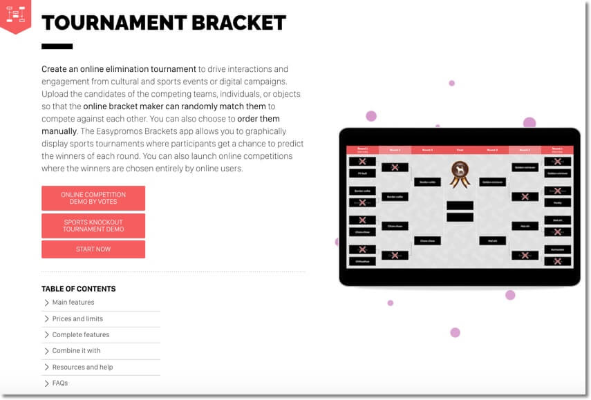 Online Brackets maker: create branded knockout tournaments