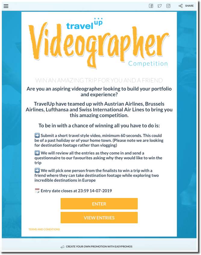 video contests organized with Easypromos