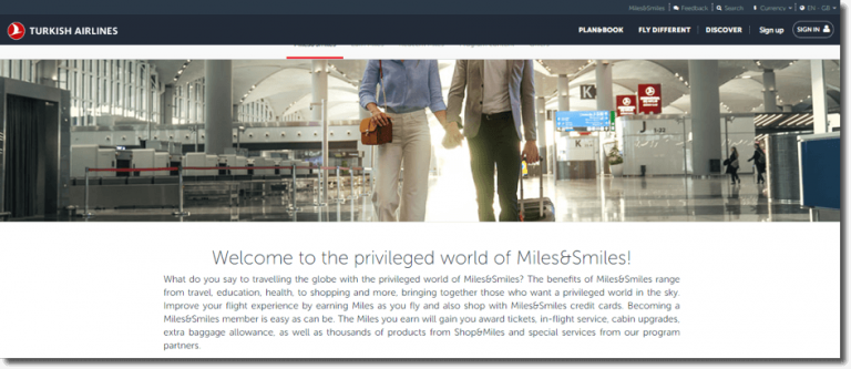 Turkish Airlines air miles as an example of customer loyalty program