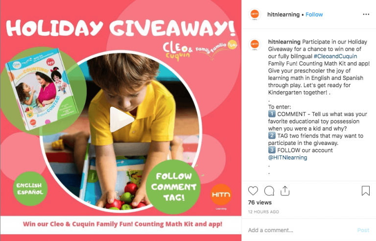 Videos announcing social media giveaways