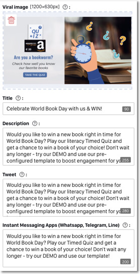 viral content easypromos promotions. example of how whatsapp contests can be shared online