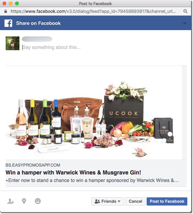 wine tourism marketing food giveaway facebook share