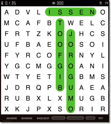 word search as part of en escape room