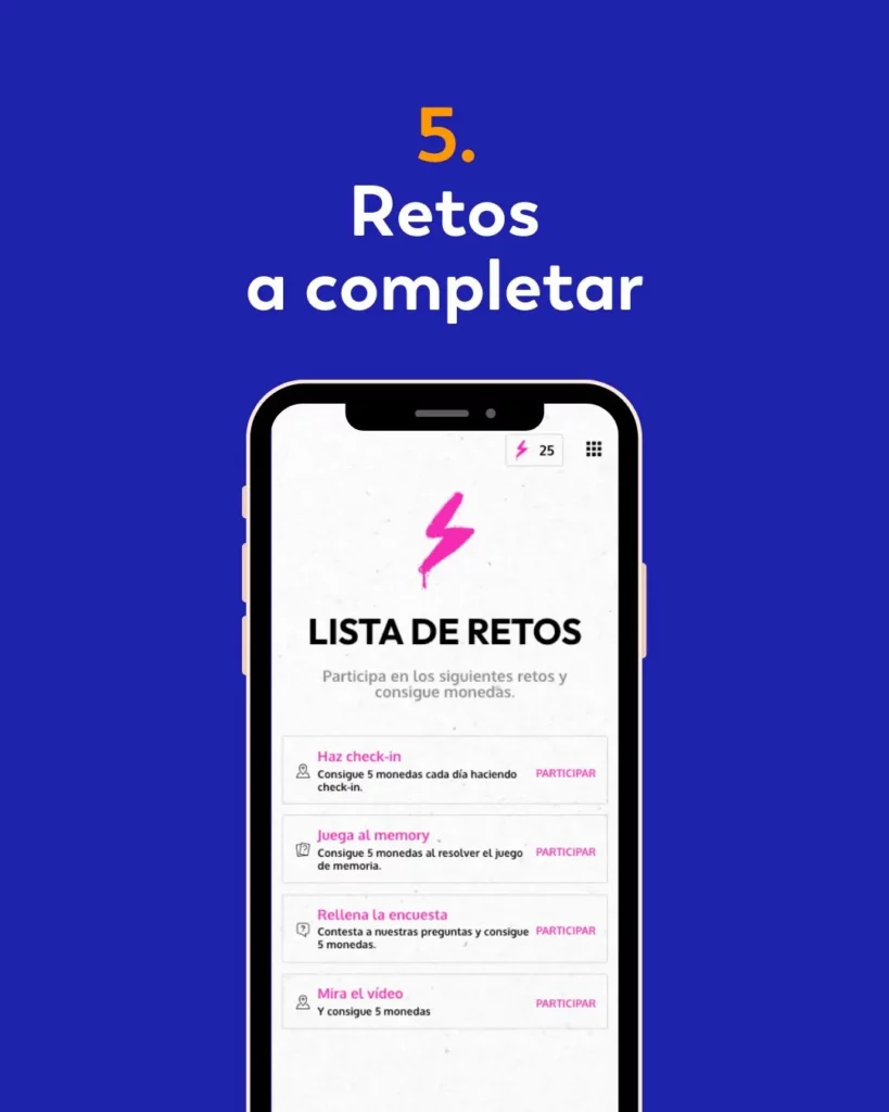 Retos a completar en sistemas gamificados