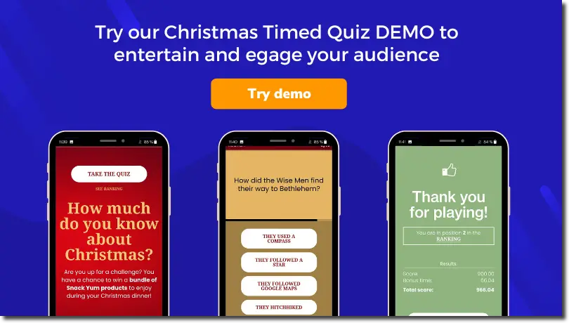 Christmas marketing ideas: Timed Quiz DEMO
