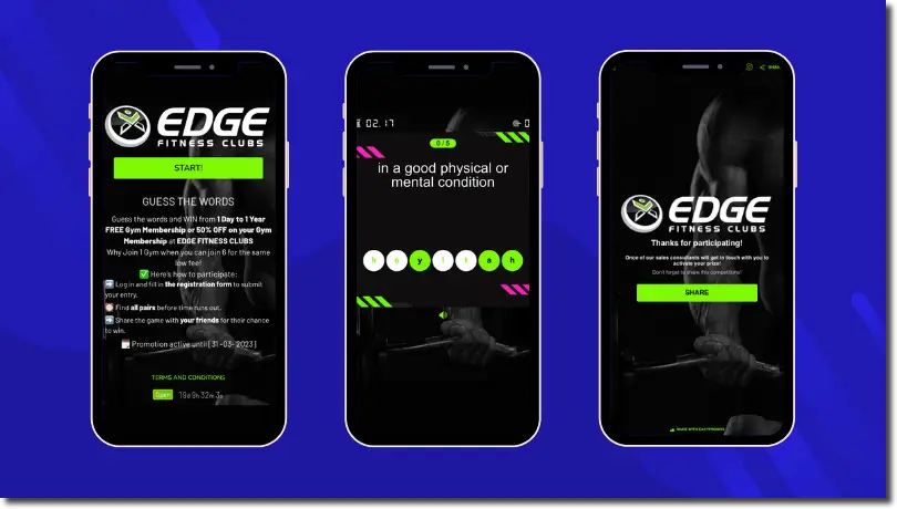 Edge fitness clubs gamified promotion