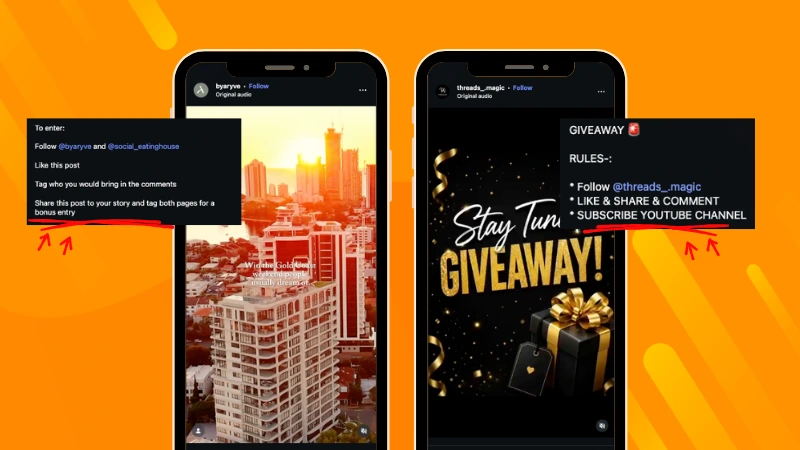 Instagram giveaway with additional entries awarded for completing extra actions