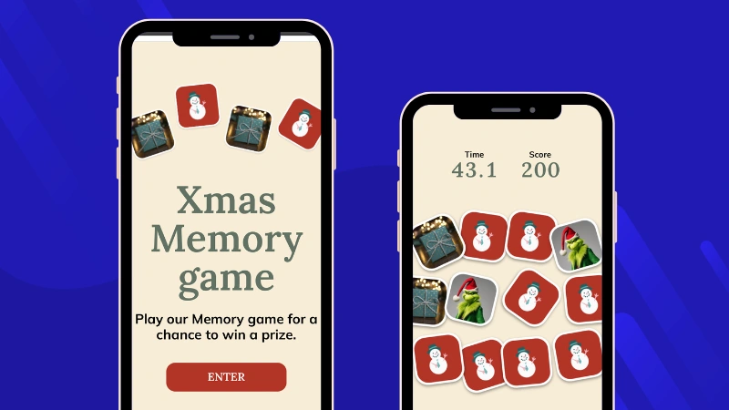 Memory game example to boost engagement