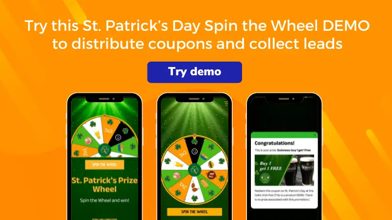 St. Patrick's Day promotions: Spin the Wheel