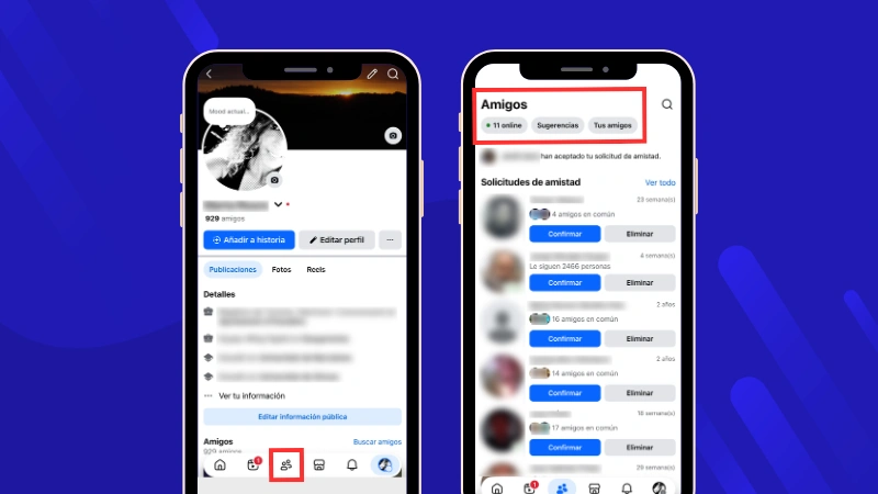 Cómo ver amigos de Facebook de un perfil personal a través menú