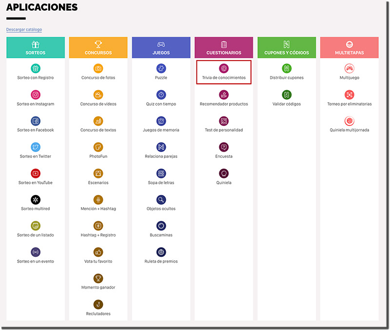 Aplicaciones de Easypromos