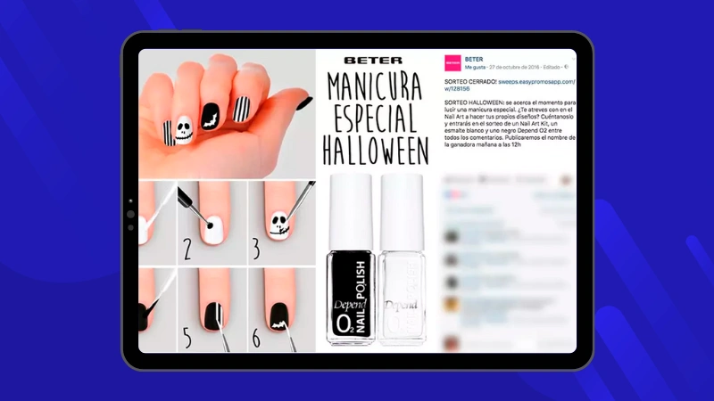 ejemplos de promociones para halloween: sorteo con tutorial incluido