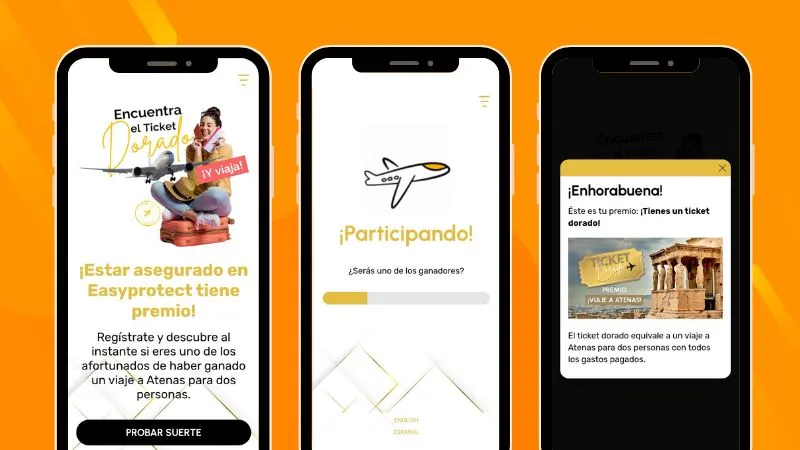 Promoción Golden Ticket: ejemplo para ganar un viaje