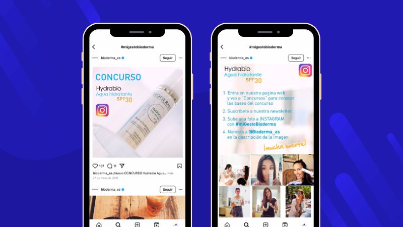 ejemplo de concurso original en Instagram