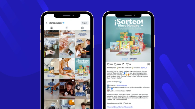 Ejemplo de sorteo Blue Monday con mención