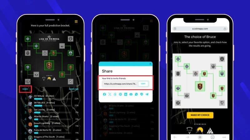 How to Make a Sports Bracket: sharing options