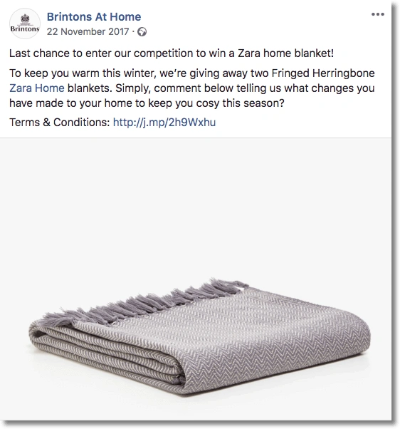 Sorteo de invierno de una manta