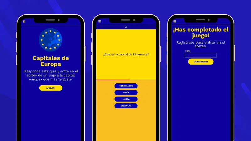Ejemplo de quiz con tiempo de capitales europeas