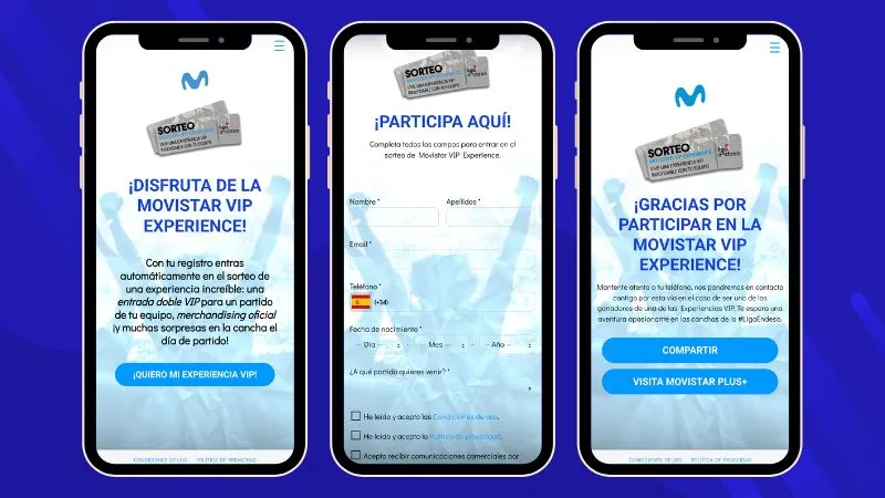 Captación de datos con formulario y sorteo