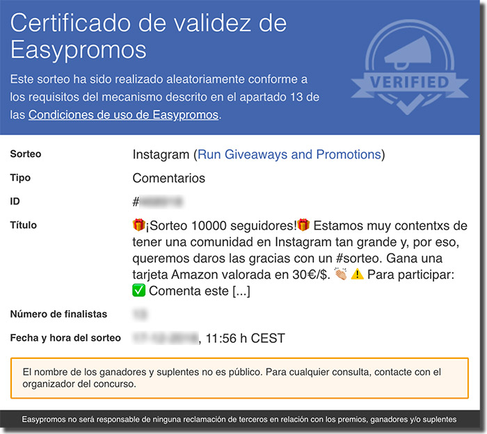 Ejemplo de certificado de validez