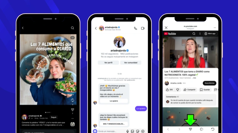 Ejemplo de comentario a DM para entrega de contenido