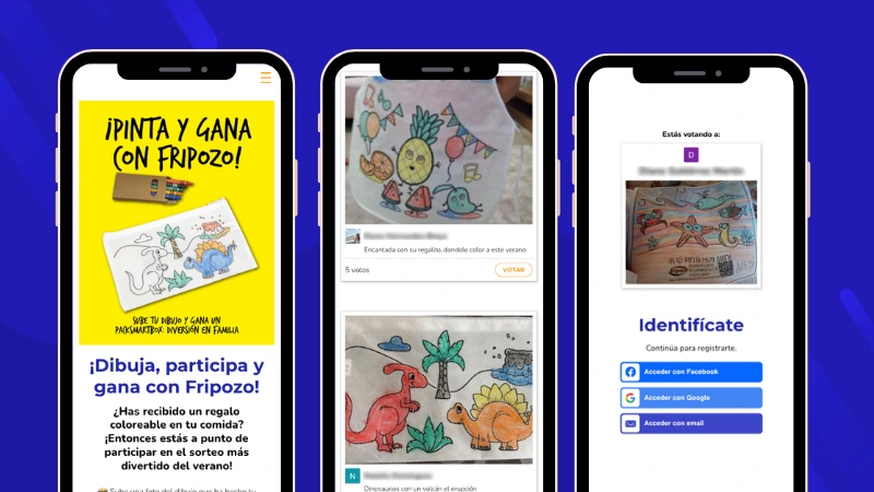 Spanish food company Fripozo Back-to-School photo contest inviting participants to submit creative images and compete for prizes through public voting.