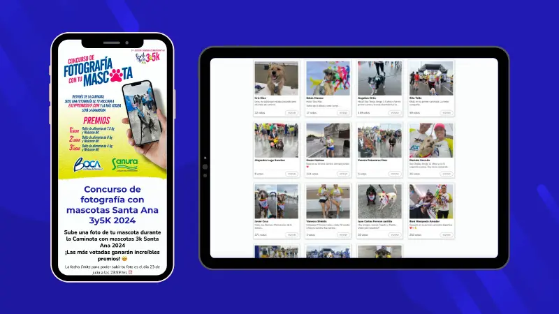 Concurso de fotos de mascotas para promocionar una caminata o carrera