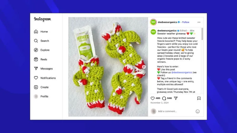 koozie winter giveaway example