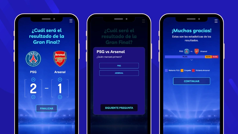 Ejemplo de quiniela online para una final de un torneo de fútbol