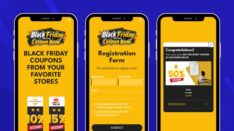 Black Friday Digital Coupon Book demo by Easypromos
